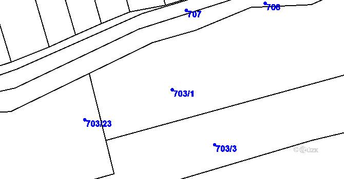 Parcela st. 703/1 v KÚ Ohrozim, Katastrální mapa