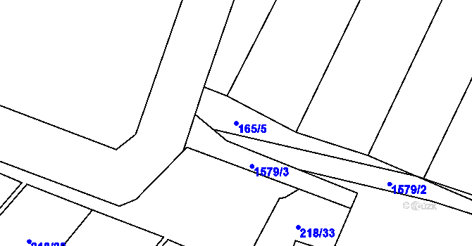 Parcela st. 165/5 v KÚ Ohrozim, Katastrální mapa