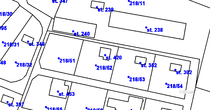 Parcela st. 420 v KÚ Ohrozim, Katastrální mapa