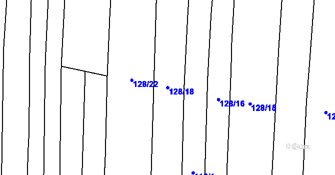 Parcela st. 128/18 v KÚ Ohrozim, Katastrální mapa