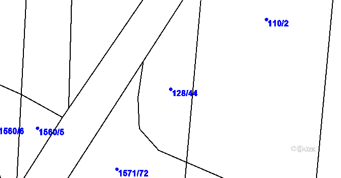 Parcela st. 128/44 v KÚ Ohrozim, Katastrální mapa