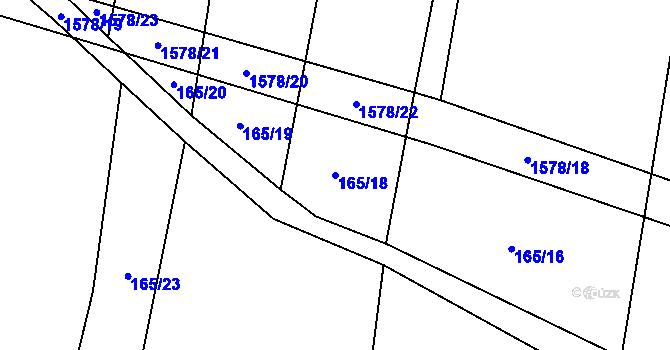 Parcela st. 165/18 v KÚ Ohrozim, Katastrální mapa