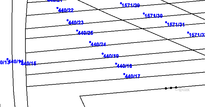 Parcela st. 440/19 v KÚ Ohrozim, Katastrální mapa