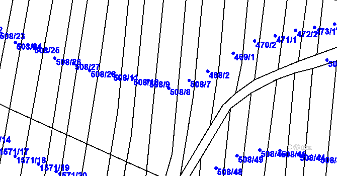Parcela st. 508/8 v KÚ Ohrozim, Katastrální mapa