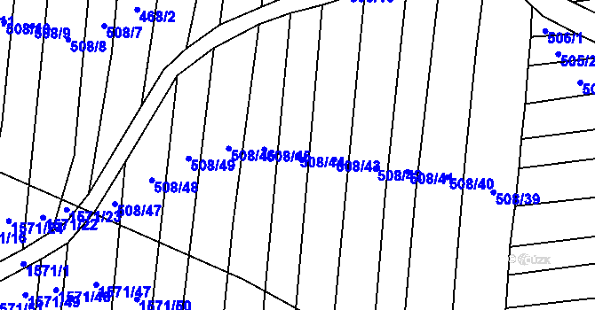 Parcela st. 508/44 v KÚ Ohrozim, Katastrální mapa