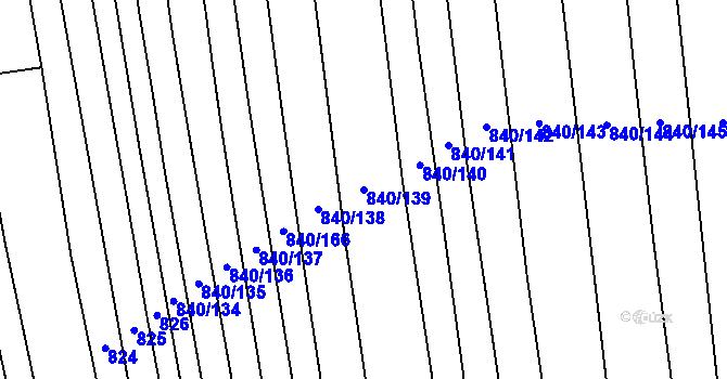 Parcela st. 840/139 v KÚ Ohrozim, Katastrální mapa