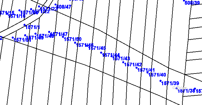 Parcela st. 1571/44 v KÚ Ohrozim, Katastrální mapa