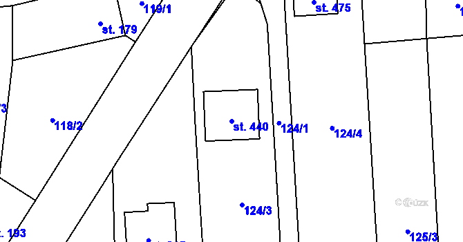 Parcela st. 440 v KÚ Ohrozim, Katastrální mapa