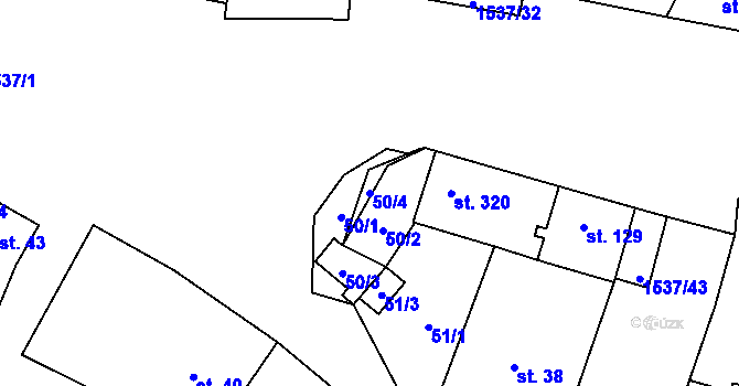 Parcela st. 50/4 v KÚ Ohrozim, Katastrální mapa