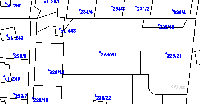 Parcela st. 228/20 v KÚ Ohrozim, Katastrální mapa