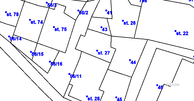 Parcela st. 27 v KÚ Ochoz u Nasavrk, Katastrální mapa