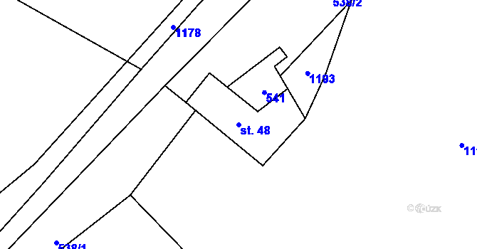Parcela st. 48 v KÚ Ochoz u Nasavrk, Katastrální mapa