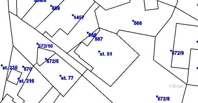Parcela st. 51 v KÚ Ochoz u Nasavrk, Katastrální mapa
