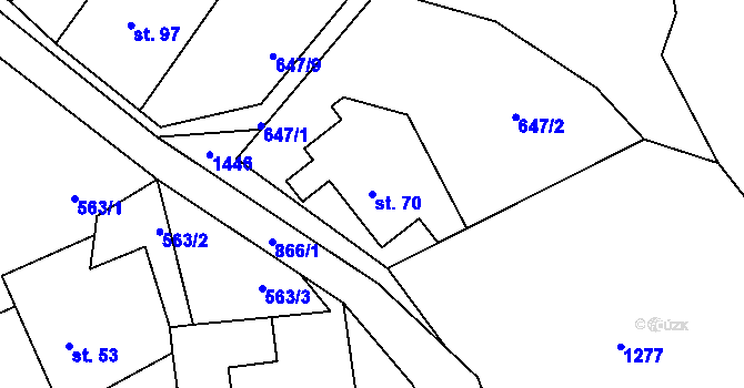 Parcela st. 70 v KÚ Ochoz u Nasavrk, Katastrální mapa