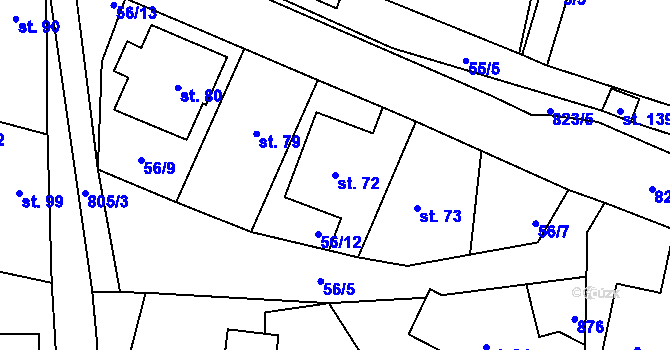 Parcela st. 72 v KÚ Ochoz u Nasavrk, Katastrální mapa