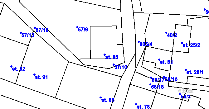 Parcela st. 85 v KÚ Ochoz u Nasavrk, Katastrální mapa