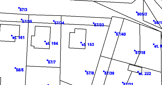Parcela st. 153 v KÚ Ochoz u Nasavrk, Katastrální mapa