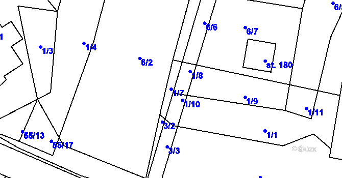 Parcela st. 1/7 v KÚ Ochoz u Nasavrk, Katastrální mapa