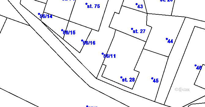 Parcela st. 56/11 v KÚ Ochoz u Nasavrk, Katastrální mapa