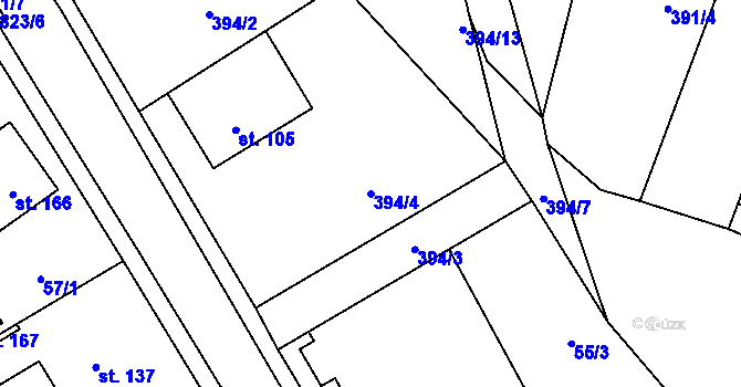 Parcela st. 394/4 v KÚ Ochoz u Nasavrk, Katastrální mapa