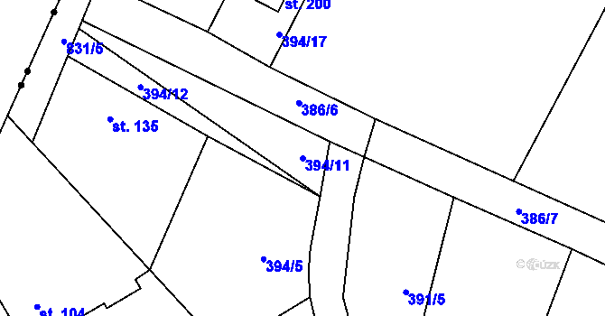 Parcela st. 394/11 v KÚ Ochoz u Nasavrk, Katastrální mapa