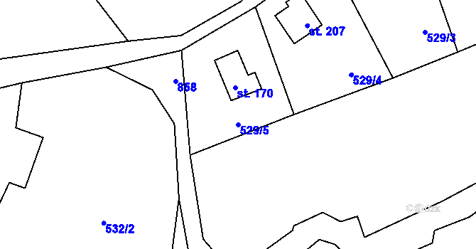 Parcela st. 529/5 v KÚ Ochoz u Nasavrk, Katastrální mapa