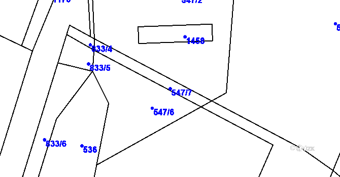 Parcela st. 547/7 v KÚ Ochoz u Nasavrk, Katastrální mapa