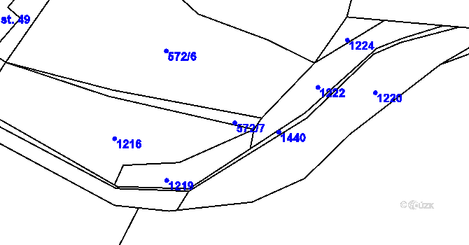 Parcela st. 572/7 v KÚ Ochoz u Nasavrk, Katastrální mapa