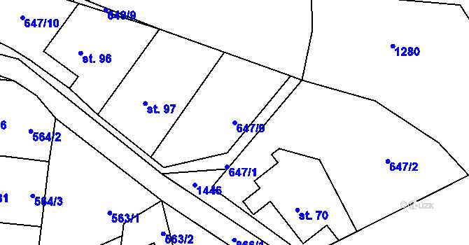 Parcela st. 647/9 v KÚ Ochoz u Nasavrk, Katastrální mapa