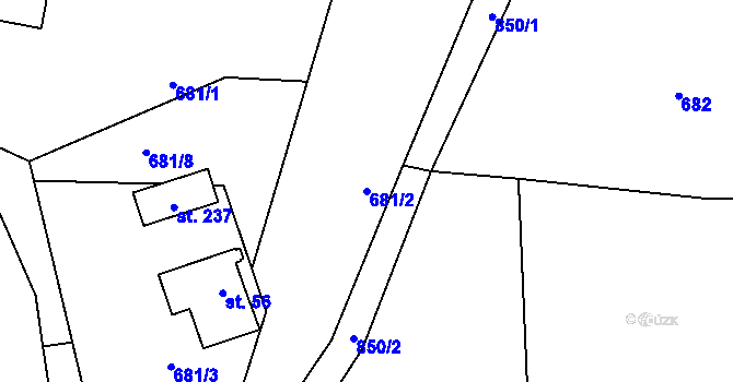 Parcela st. 681/2 v KÚ Ochoz u Nasavrk, Katastrální mapa