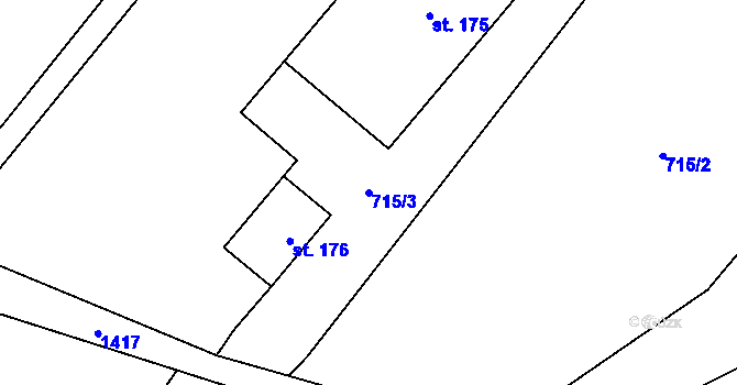 Parcela st. 715/3 v KÚ Ochoz u Nasavrk, Katastrální mapa