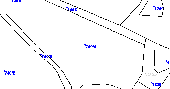 Parcela st. 740/4 v KÚ Ochoz u Nasavrk, Katastrální mapa