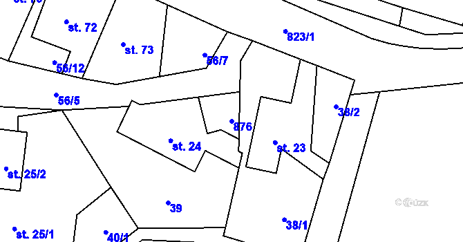 Parcela st. 876 v KÚ Ochoz u Nasavrk, Katastrální mapa