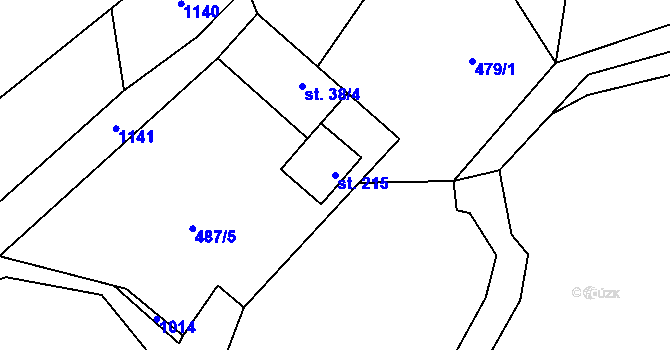Parcela st. 215 v KÚ Ochoz u Nasavrk, Katastrální mapa