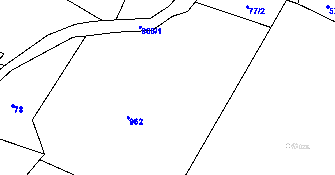 Parcela st. 77/1 v KÚ Ochoz u Nasavrk, Katastrální mapa