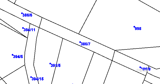 Parcela st. 386/7 v KÚ Ochoz u Nasavrk, Katastrální mapa