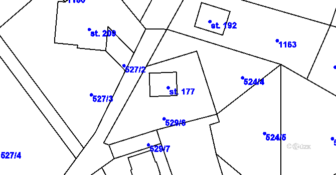 Parcela st. 177 v KÚ Ochoz u Nasavrk, Katastrální mapa