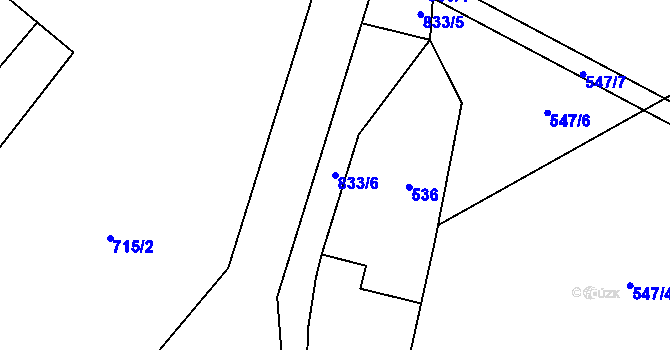 Parcela st. 833/6 v KÚ Ochoz u Nasavrk, Katastrální mapa