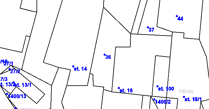 Parcela st. 36 v KÚ Ochoz u Konice, Katastrální mapa