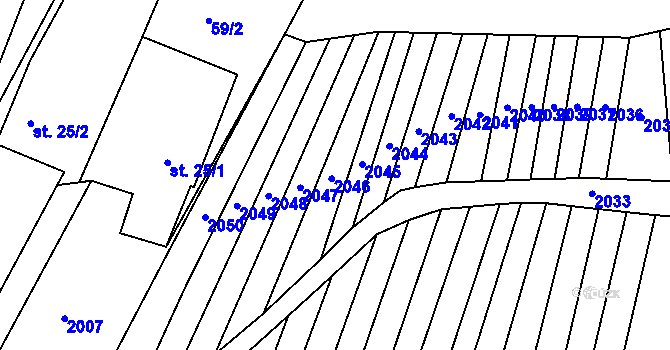 Parcela st. 77 v KÚ Ochoz u Konice, Katastrální mapa