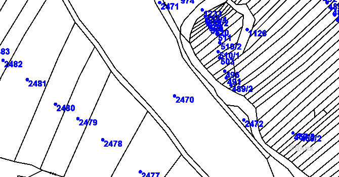 Parcela st. 1070/1 v KÚ Ochoz u Konice, Katastrální mapa