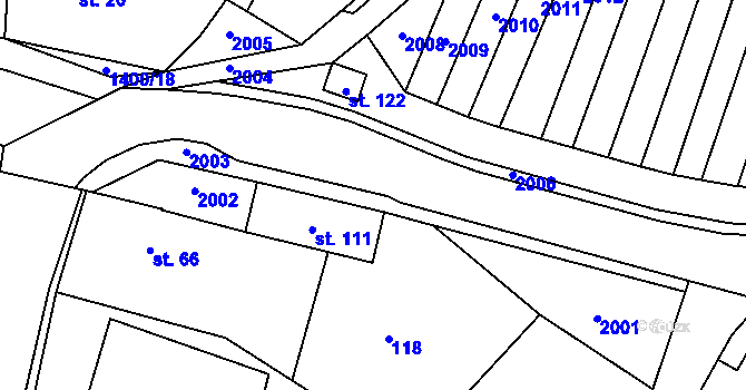 Parcela st. 1401/3 v KÚ Ochoz u Konice, Katastrální mapa