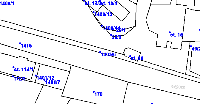 Parcela st. 1403/6 v KÚ Ochoz u Konice, Katastrální mapa