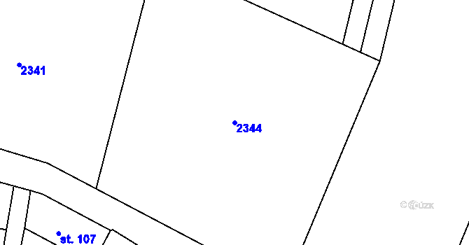 Parcela st. 2344 v KÚ Ochoz u Konice, Katastrální mapa