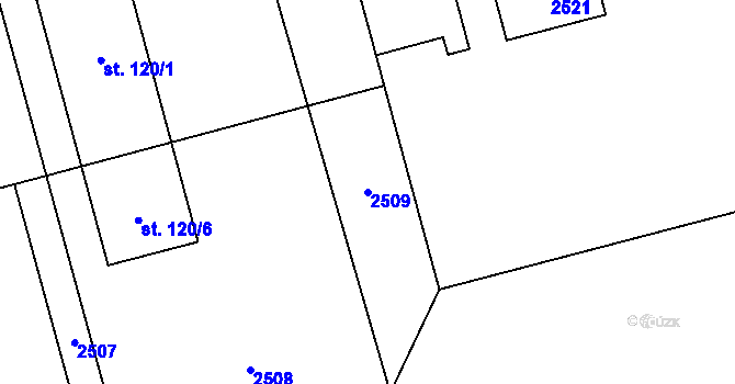 Parcela st. 2509 v KÚ Ochoz u Konice, Katastrální mapa