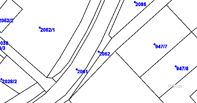 Parcela st. 2062 v KÚ Ochoz u Konice, Katastrální mapa
