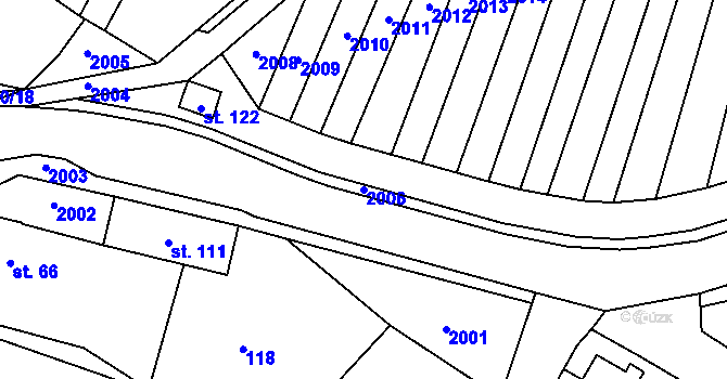 Parcela st. 2006 v KÚ Ochoz u Konice, Katastrální mapa