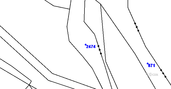 Parcela st. 2474 v KÚ Ochoz u Konice, Katastrální mapa