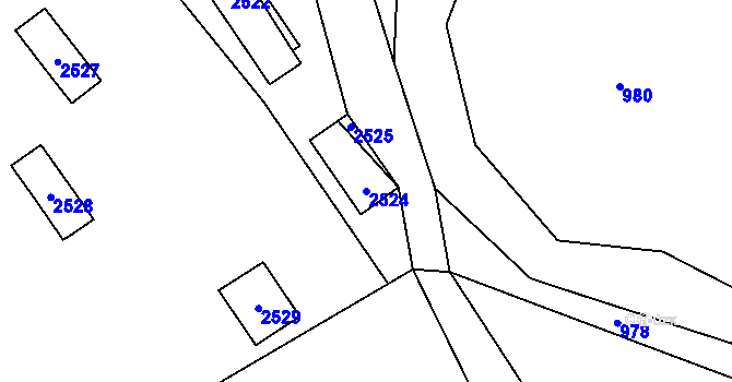 Parcela st. 2524 v KÚ Ochoz u Konice, Katastrální mapa