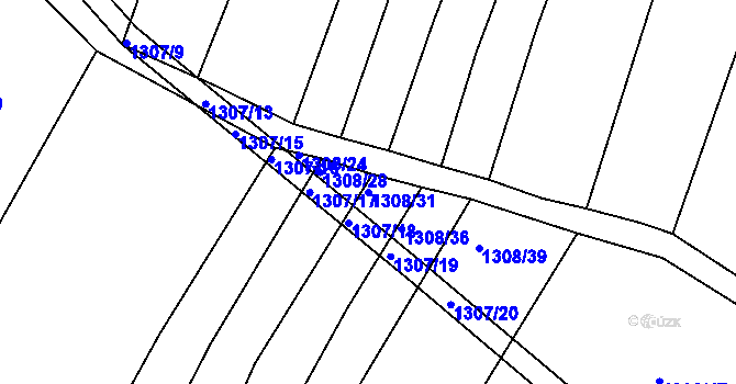 Parcela st. 1308/31 v KÚ Ochoz u Brna, Katastrální mapa
